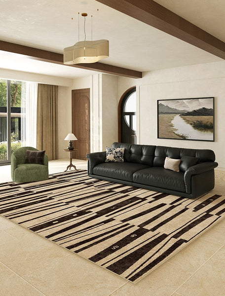 Contemporary Abstract Rugs Next to Bed, Modern Rugs under Dining Room Table, Geometric Modern Carpets for Office, Large Modern Rugs for Living Room-ArtWorkCrafts.com