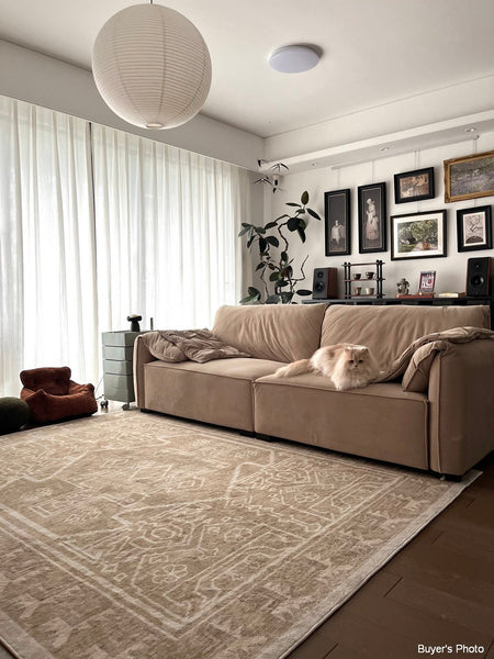 Large Modern Rugs under Dining Room Table, Contemporary Abstract Rugs Next to Bed, Geometric Modern Carpets for Office, Vintage Soft Turkish Rug for Living Room-ArtWorkCrafts.com