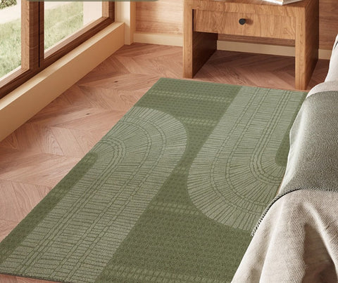 Dining Room Floor Rugs, Modern Rug Ideas for Living Room, Green Modern Rugs under Sofa, Abstract Contemporary Rugs for Bedroom
