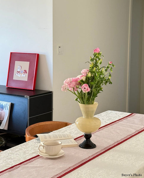 Centerpiece Contemporary Vases on Table, Mid Century Glass Vases, Unique Decorative Glass Vase, Handmade Modern Vases for Living Room, Modern Glass Vase for Flowers-ArtWorkCrafts.com