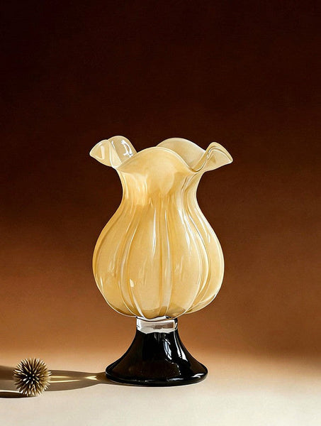 Unique Decorative Glass Vase, Centerpiece Contemporary Vases on Table, Mid Century Glass Vases, Handmade Modern Vases for Living Room, Modern Glass Vase for Flowers-ArtWorkCrafts.com