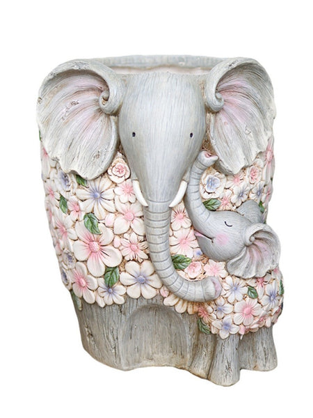 Modern Garden Flower Pot, Unique Animal Statue for Garden Ornaments, Beautiful Elephant Flowerpot, Resin Statue for Garden, Villa Outdoor Decor Gardening Ideas-ArtWorkCrafts.com