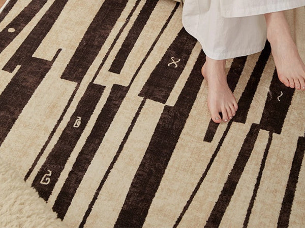 Contemporary Abstract Rugs Next to Bed, Modern Rugs under Dining Room Table, Geometric Modern Carpets for Office, Large Modern Rugs for Living Room-ArtWorkCrafts.com