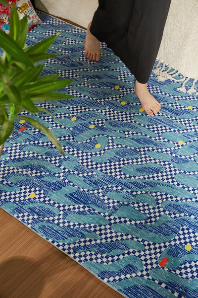 Abstract Area Rugs for Living Room, Contemporary Modern Rugs Next to Bed, Modern Carpets for Office, Geometric Modern Rugs under Dining Room Table-ArtWorkCrafts.com