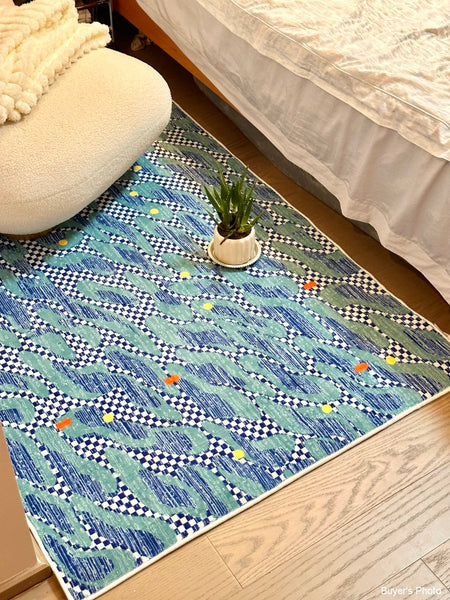 Abstract Area Rugs for Living Room, Contemporary Modern Rugs Next to Bed, Modern Carpets for Office, Geometric Modern Rugs under Dining Room Table-ArtWorkCrafts.com