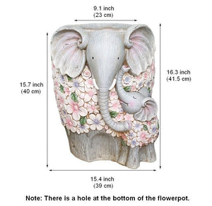 Modern Garden Flower Pot, Unique Animal Statue for Garden Ornaments, Beautiful Elephant Flowerpot, Resin Statue for Garden, Villa Outdoor Decor Gardening Ideas-ArtWorkCrafts.com