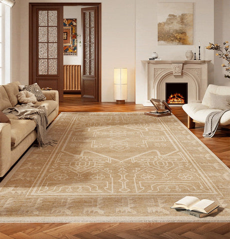 Large Modern Rugs under Dining Room Table, Contemporary Abstract Rugs Next to Bed, Geometric Modern Carpets for Office, Vintage Soft Turkish Rug for Living Room