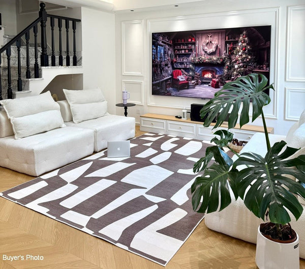 Abstract Contemporary Rugs for Bedroom, Modern Rugs under Sofa, Dining Room Floor Rugs, Modern Rug Ideas for Living Room-ArtWorkCrafts.com