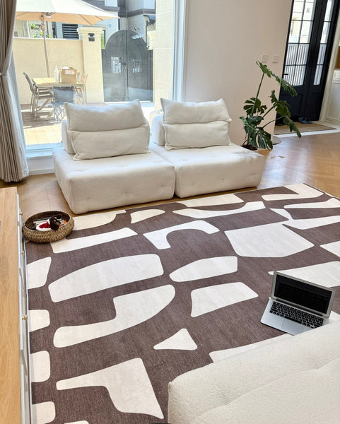 Abstract Contemporary Rugs for Bedroom, Modern Rugs under Sofa, Dining Room Floor Rugs, Modern Rug Ideas for Living Room-ArtWorkCrafts.com