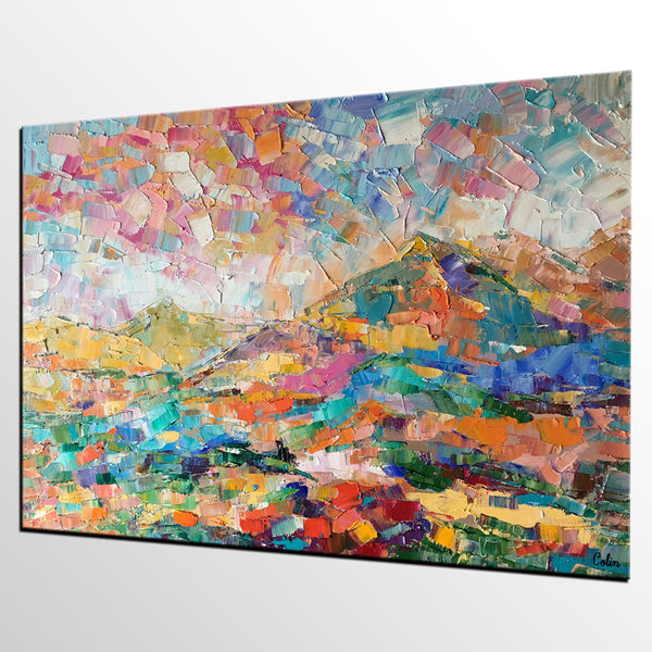 Custom Abstract Painting, Abstract Mountain Landscape Painting, Oil Painting, Heavy Texture Art