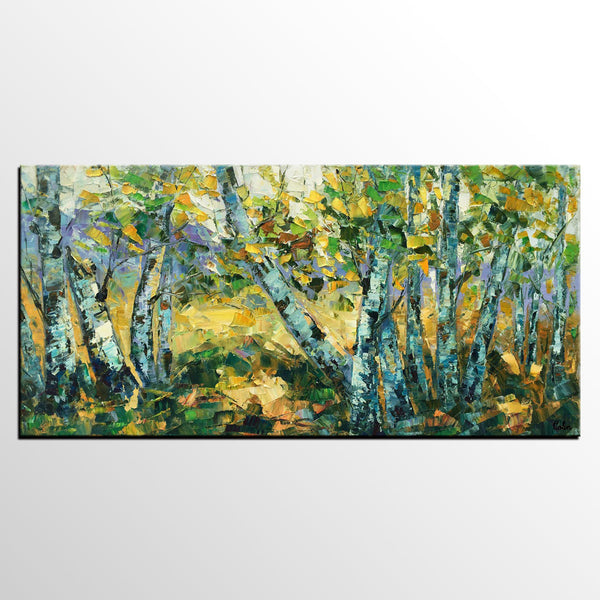 Landscape Wall Art Paintings, Custom Palette Knife Paintings, Autumn Tree Painting, Impression Painting, Landscape Painting on Canvas