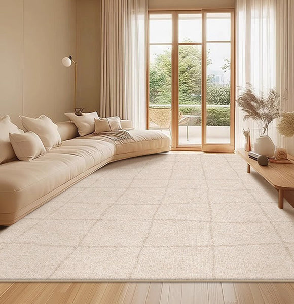 Geometric Contemporary Modern Rugs Next to Bed, Modern Rugs under Dining Room Table, Abstract Area Rugs for Living Room-ArtWorkCrafts.com