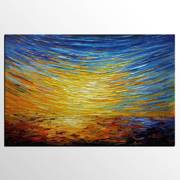 Abstract Landscape Painting, Custom Canvas Painting for Sale, Large Oil Painting on Canvas, Palette Knife Paintings, Buy Art Online