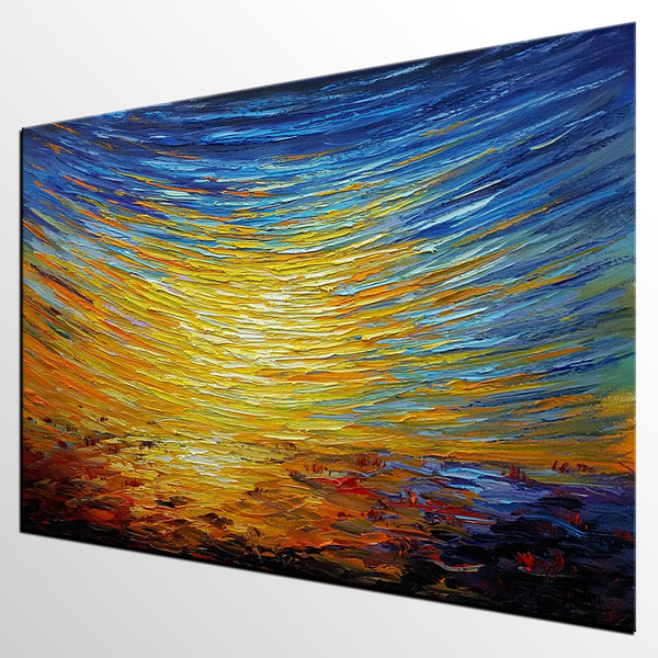 Abstract Landscape Painting, Custom Canvas Painting for Sale, Large Oil Painting on Canvas, Palette Knife Paintings, Buy Art Online