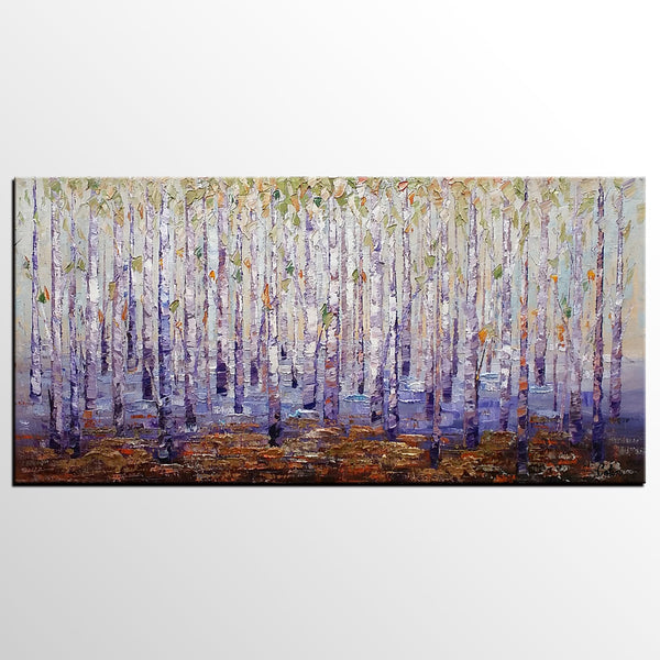 Custom Extra Large Painting, Autumn Tree Landscape Painting, Abstract Autumn Paintings