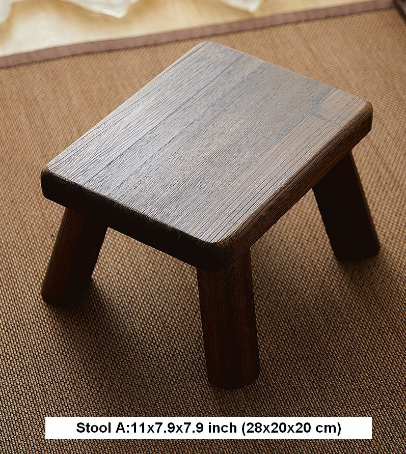Dining Table Stool, Shoe-changing Stool, Solid Wood low Stool, Paulownia Wood Stool, Children's Wooden Stool, Sofa Stool-ArtWorkCrafts.com