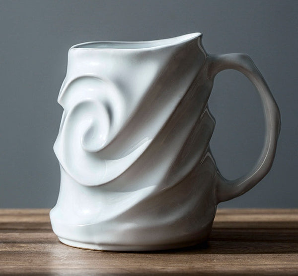 Brown Ceramic Coffee Mug, Stoneware Coffee Mugs, Large Capacity Coffee Cups, Large Handmade Pottery Coffee Mug-ArtWorkCrafts.com