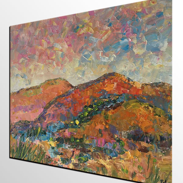 Custom Landscape Oil Painting, Original Artwork, Autumn Mountain Painting, Canvas Painting