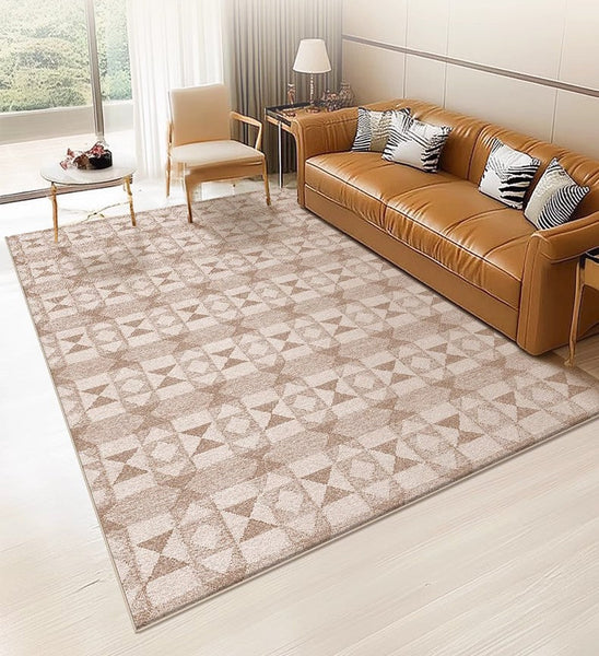 Contemporary Abstract Rugs under Dining Room Table, Large Modern Rugs for Living Room, Mid Century Modern Rugs for Bedroom-ArtWorkCrafts.com