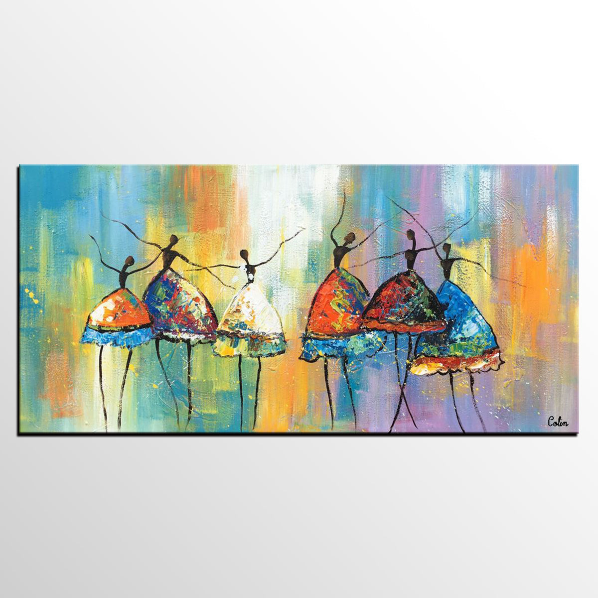 Ballet Dancer Abstract Art Canvas Painting, Original Figurative Wall Artwork, Graceful Movement Depiction, Expressive Abstraction Style, Hand Painted Dancer Figure, Soft Color Blending, Elegant Studio Art, Contemporary Figurative Work, Dance Inspired Decor, Fluid Brush Technique