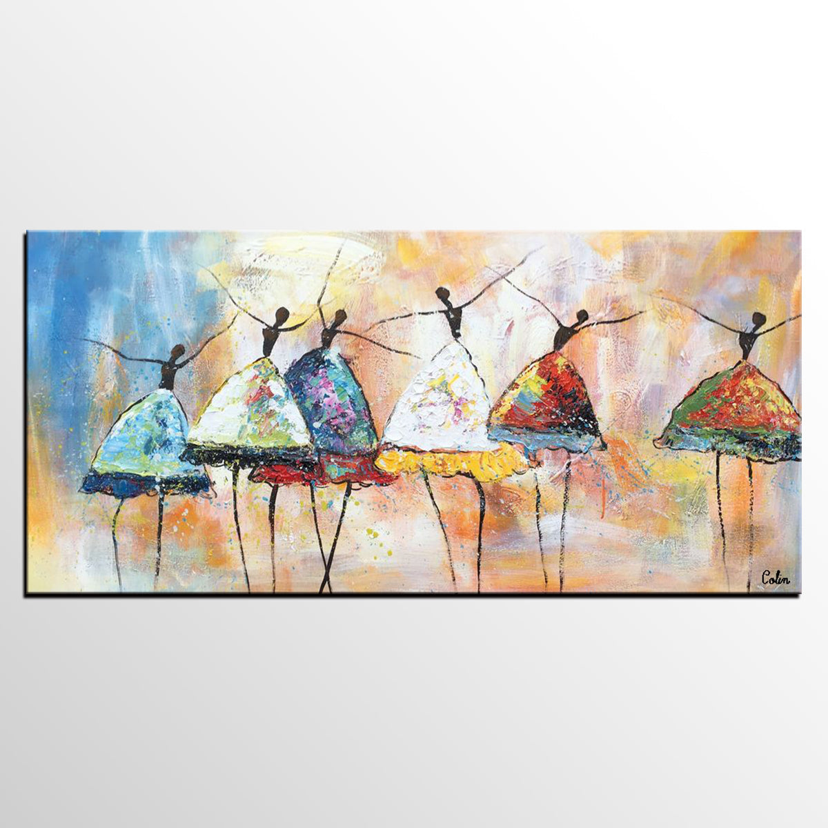 Canvas Art Ballet Dancer Wall Art, Large Abstract Painting Original Artwork, Elegant Figure Study, Hand Painted Performance Art, Graceful Ballerina Pose, Soft Pastel Palette, Expressive Motion Capture, Contemporary Dance Art, Studio Quality Canvas, Delicate Brushstrokes