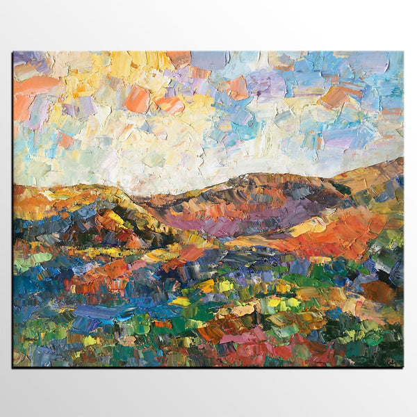 Mountain Landscape Painting, Custom Large Oil Painting, Large Canvas Wall Art Painting