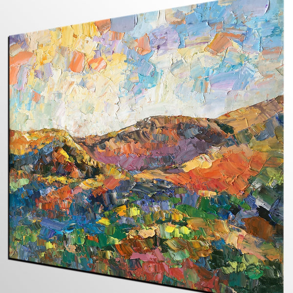 Mountain Landscape Painting, Custom Large Oil Painting, Large Canvas Wall Art Painting