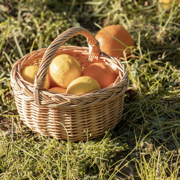 Small Kitchen Storage Baskets, Picnic Storage Basket with Handle, Hand-woven Wicker Storage Basket, Natural Fruit Basket, Willow Weaving Baskets for Vegetable-ArtWorkCrafts.com