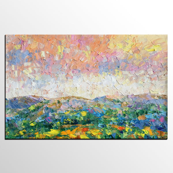 Mountain and Sky Painting, Landscape Painting, Custom Oil Painting Painting, Living Room Wall Art, Canvas Painting