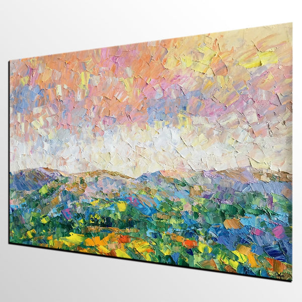 Mountain and Sky Painting, Landscape Painting, Custom Oil Painting Painting, Living Room Wall Art, Canvas Painting