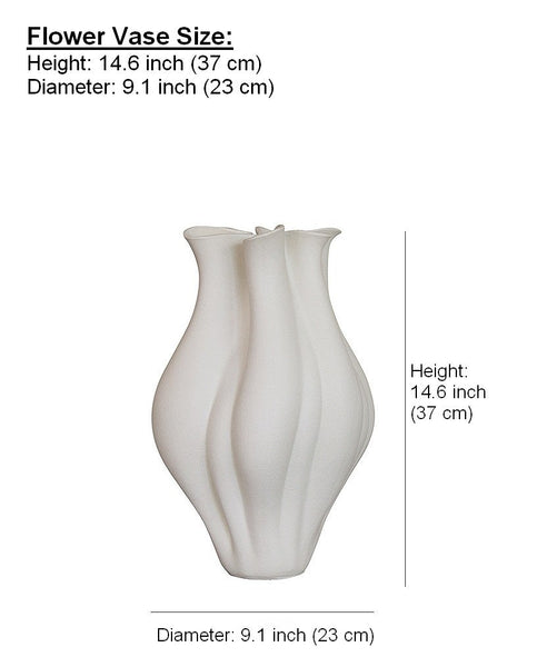 Large Porcelain Vases for Modern Home Decor, Unique Handmade Modern Flower Vase, Centerpiece Ceramic Bouquet Vases, Contemporary Vases on Dining Table-ArtWorkCrafts.com