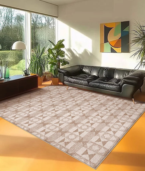 Contemporary Abstract Rugs under Dining Room Table, Large Modern Rugs for Living Room, Mid Century Modern Rugs for Bedroom-ArtWorkCrafts.com