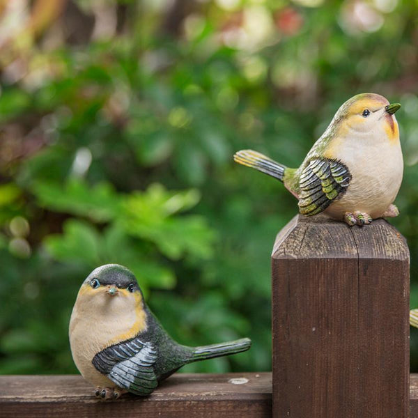 Singing Birds in the Garden, Animal Resin Statue for Garden Ornament, Lovely Birds Statues, Outdoor Decoration Ideas, Garden Ideas-ArtWorkCrafts.com