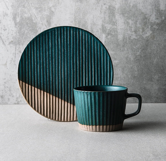 Ceramic Coffee Cups, Coffee Cup and Saucer Set, Pottery Coffee Cups, Cappuccino Coffee Mug, Coffee Cup for Sale, Tea Cup, White / Green / Blue / Yellow-ArtWorkCrafts.com