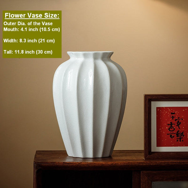 Large Flower Vases on Table, Centerpiece Ceramic Bud Vases, Porcelain Flower Vases, Handmade Water Holding Flower Vase-ArtWorkCrafts.com