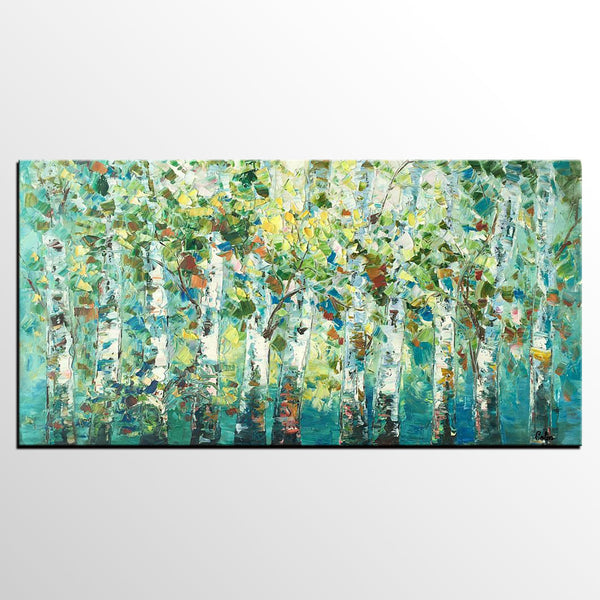 Original Painting, Spring Tree Painting, Custom Extra Large Painting, Oil Painting for Dining Room