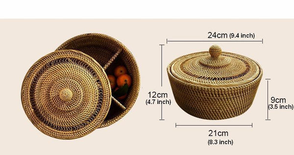 Indonesia Woven Storage Basket, Small Food and Snacks Basket, Kitchen Storage Basket, Storage Basket for Dining Room-ArtWorkCrafts.com