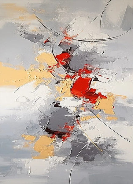 Large Canvas Painting for Office, Simple Modern Acrylic Paintings, Dining Room Canvas Painting, Contemporary Modern Artwork-ArtWorkCrafts.com