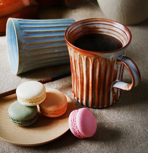 Cappuccino Coffee Mug, Handmade Pottery Coffee Cup, Large Capacity Coffee Cup, Large Tea Cup-ArtWorkCrafts.com
