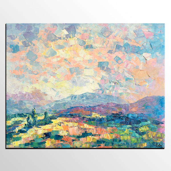 Custom Landscape Oil Painting, Original Artwork, Spring Mountain Painting, Canvas Painting