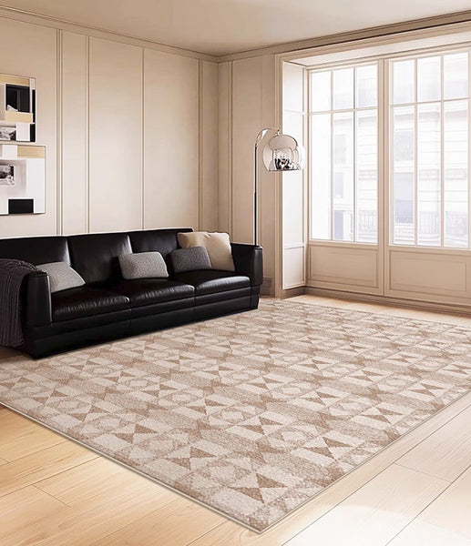 Contemporary Abstract Rugs under Dining Room Table, Large Modern Rugs for Living Room, Mid Century Modern Rugs for Bedroom-ArtWorkCrafts.com
