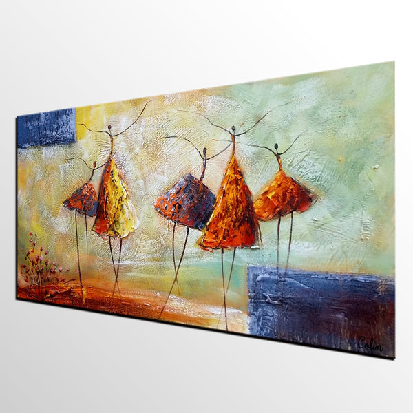 Ballet Dancer Painting, Dancing Painting, Heavy Texture Painting, Custom Large Painting for Sale, Paintings for Bedroom, Buy Wall Art Online-ArtWorkCrafts.com