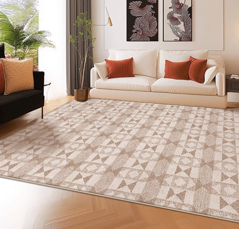 Contemporary Abstract Rugs under Dining Room Table, Large Modern Rugs for Living Room, Mid Century Modern Rugs for Bedroom-ArtWorkCrafts.com