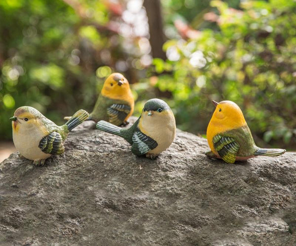Singing Birds in the Garden, Animal Resin Statue for Garden Ornament, Lovely Birds Statues, Outdoor Decoration Ideas, Garden Ideas-ArtWorkCrafts.com