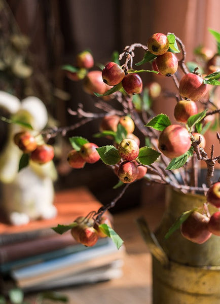 Beautiful Modern Flower Arrangement Ideas for Home Decoration, Apple Branch, Fruit Branch, Table Centerpiece, Simple Artificial Floral for Dining Room-ArtWorkCrafts.com