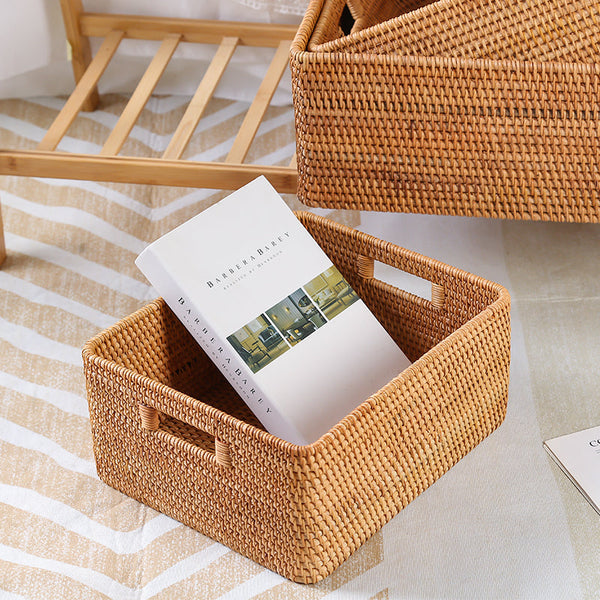 Extra Large Woven Baskets for Living Room, Storage Baskets for Clothes, Storage Baskets for Kitchen, Rectangular Storage Basket for Bedroom, Storage Baskets for Shelves-ArtWorkCrafts.com