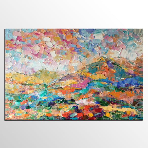 Custom Abstract Painting, Abstract Mountain Landscape Painting, Oil Painting, Heavy Texture Art