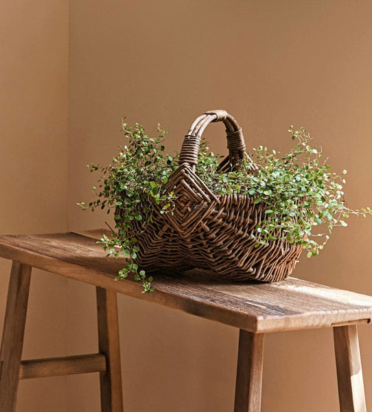 Large Picnic Food Basket with Handle, Natural Hand-woven Wicker Storage Basket, Natural Fruit Baskets, Kitchen Storage Baskets, Willow Weaving Baskets with Handle-ArtWorkCrafts.com