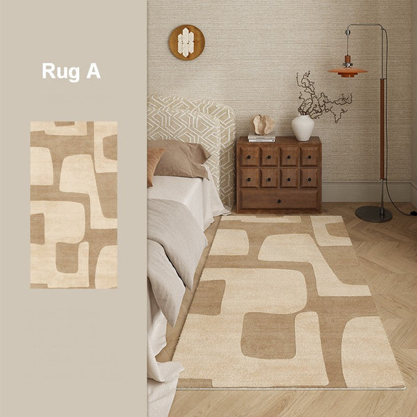 Abstract Modern Rugs for Living Room, Contemporary Modern Rugs Next to Bed, Geometric Modern Rugs under Dining Room Table, Brown Modern Carpets for Office-ArtWorkCrafts.com