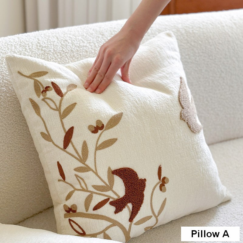 Decorative Pillows for Couch, Square Decorative Pillow Covers, Farmhouse Decorative Pillows for Sofa, Spring Swallow Decorative Pillows for Bedroom-ArtWorkCrafts.com